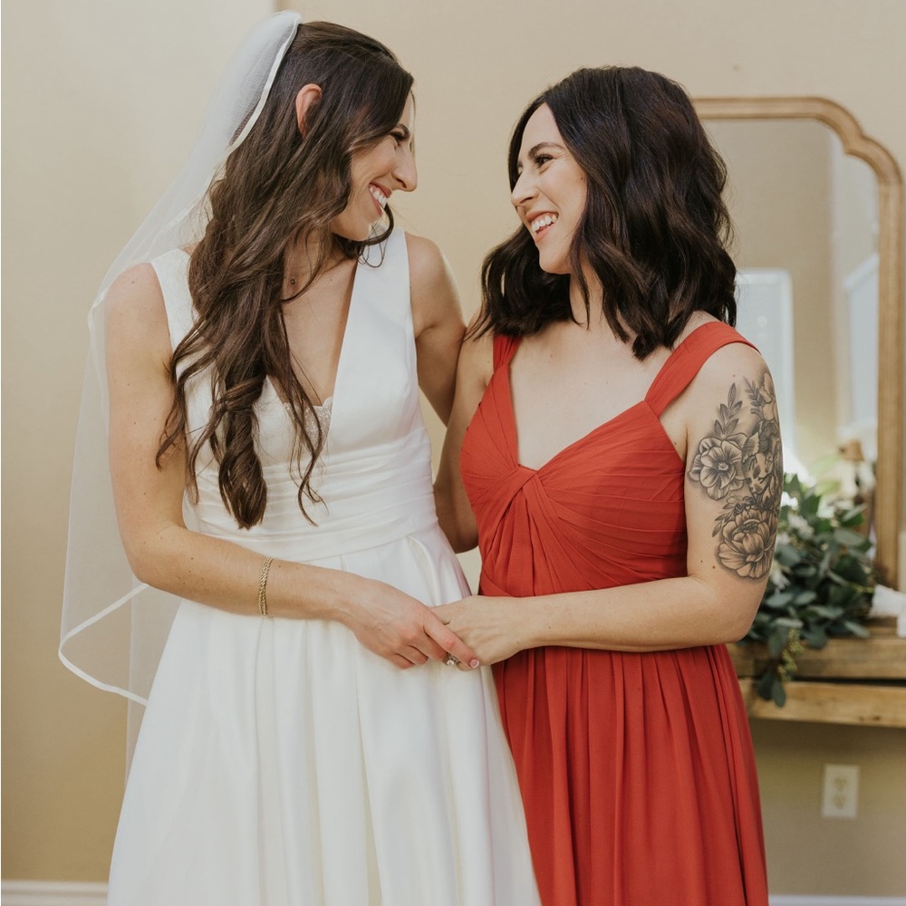 Azazie dress. Terra-cotta size 8 hemmed in 5’5 perfect condition